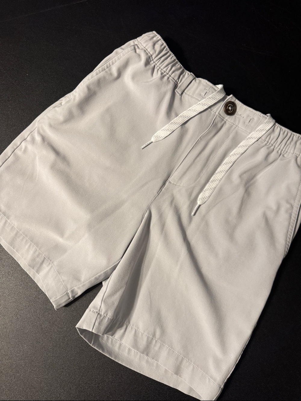 Boys Light Gray Casual Drawstring Shorts